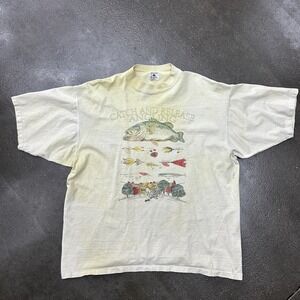 Vintage Catch And Release Angling Shirt Mens 2XL White Fishing Graphic USA 90s